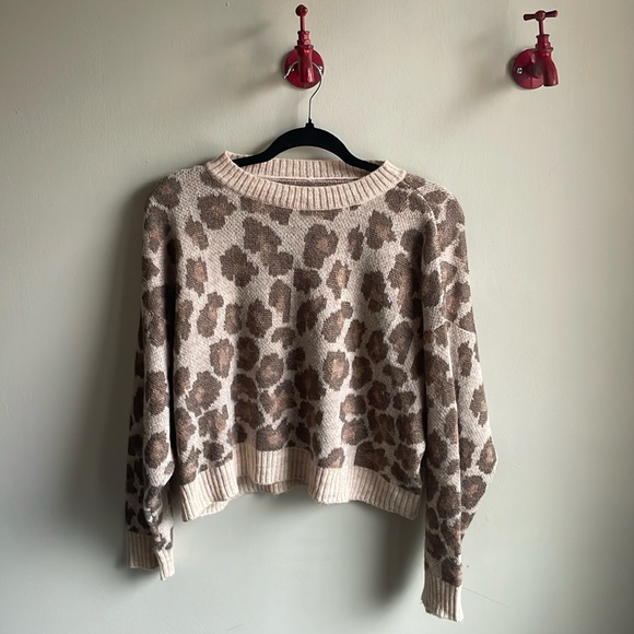 AMERICAN EAGLE || Leopard Print  Cozy Sweater Size Small - Picture 1 of 7